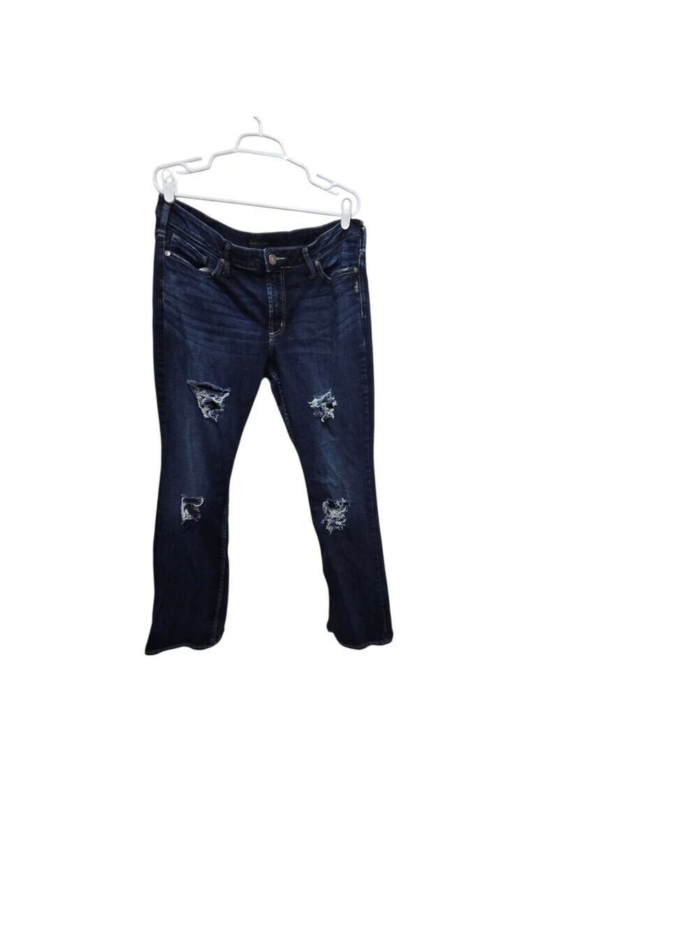 Silver Jeans Co Suki Slim Boot Distressed Stretch Jeans Size 18 L33